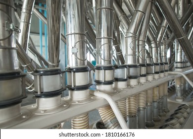 Modern Mill Inside, Process Of Making Flour From Wheat