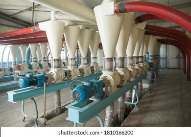 Modern Mill Inside, Process Of Making Flour From Wheat