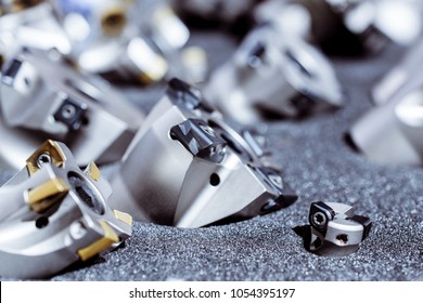 Modern milling cutters for metal on CNC milling machines. Cutter with replaceable inserts. - Powered by Shutterstock