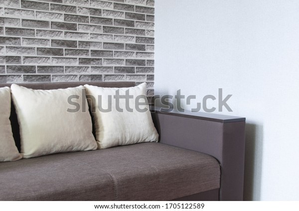 Modern Minimalist Livingroom Concept Brown Fabric Stock Photo Edit Now 1705122589