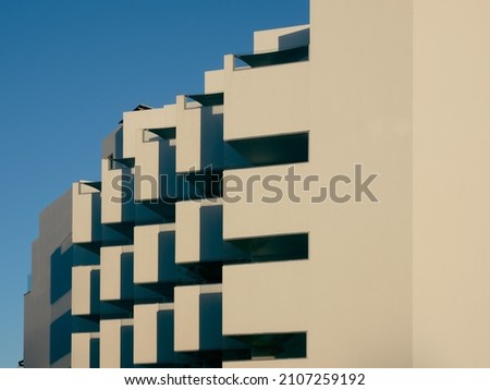 Modern modernist architecture of s simple building geometric lines