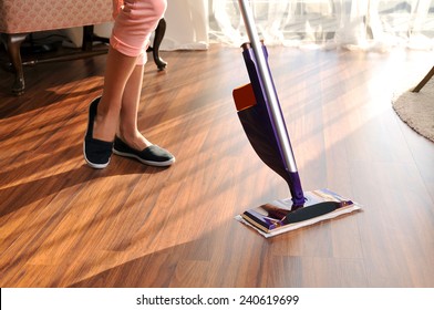 Modern Mop For Cleaning Wooden Floor From Dust