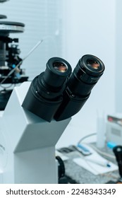 Modern multifunctional medical microscope, experiments on modern medical microscope equipment