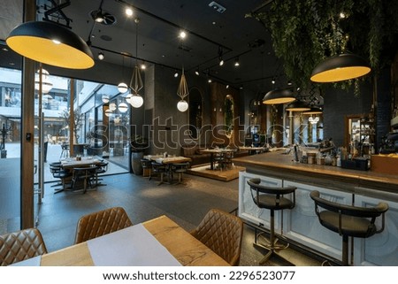 Modern new empty restaurant interior