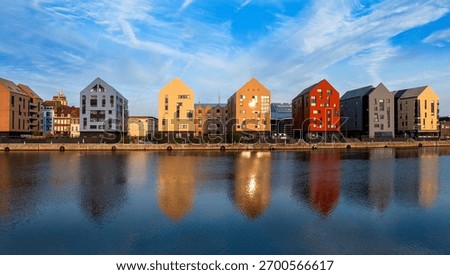 Modern new  housing development in Dunkirk, France