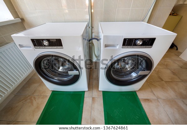 Modern New Industrial Washing Machines Clean Stock Photo Edit Now