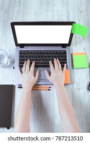 modern notebook computer isolated on white background	