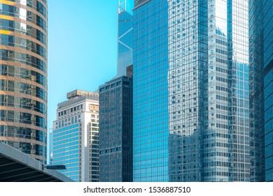 Modern Office Building Close Up In Hong Kong