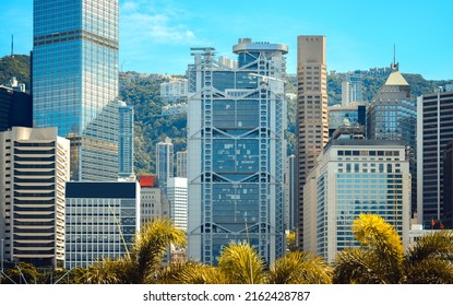 Modern Office Building Close Up In Hong Kong