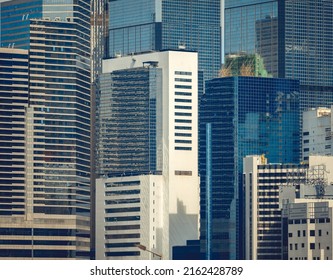 Modern Office Building Close Up In Hong Kong