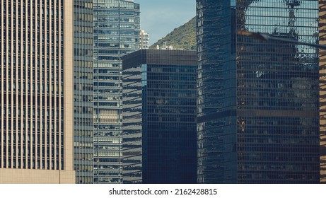 Modern Office Building Close Up In Hong Kong