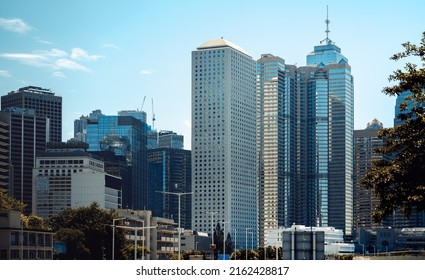 Modern Office Building Close Up In Hong Kong