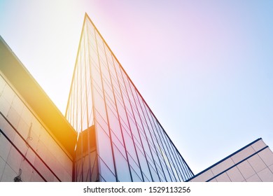 Modern Office Building Detail, Glass Surface With Sunlight