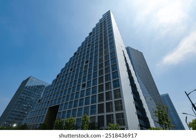 Modern office building glass windows