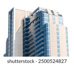 Modern office building isolated on white background with clipping path