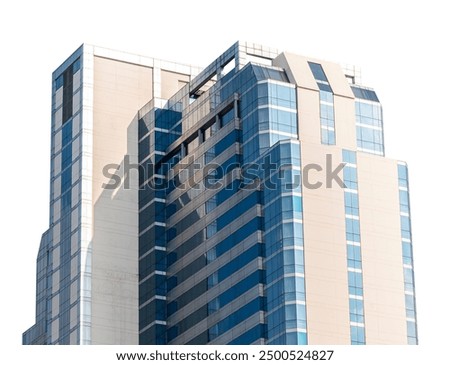 Modern office building isolated on white background with clipping path