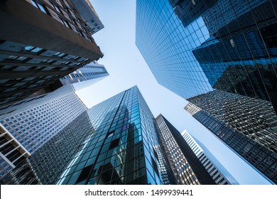Modern office buildings in the financial district