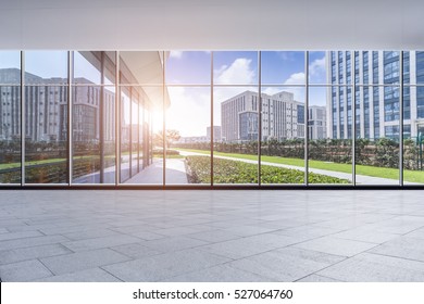 The Modern Office Buildings From Glass Window