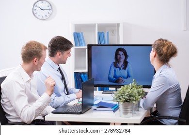 Modern Office - Business Team Having Web Conference