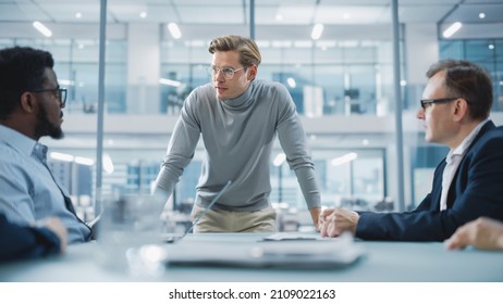 Modern Office Meeting Room Handsome Executive Stock Photo 2109022163 ...