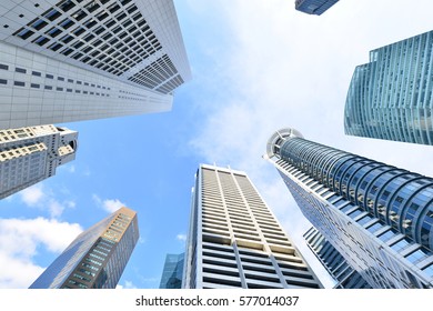 Modern Office, Skyscraper Business Office, Corporate Building In Singapore