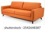 modern orange sofa isolated on white background 