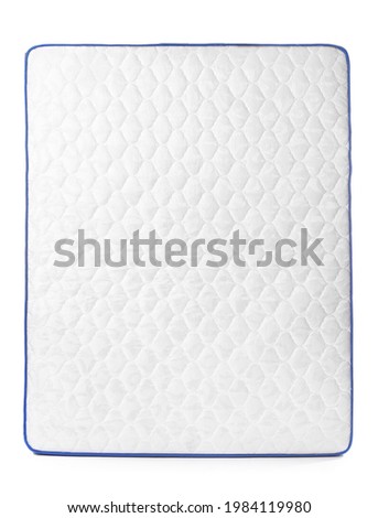 Modern orthopedic mattress on white background