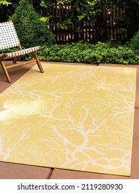 Modern outdoor area rug carpet. - Shutterstock ID 2119280930