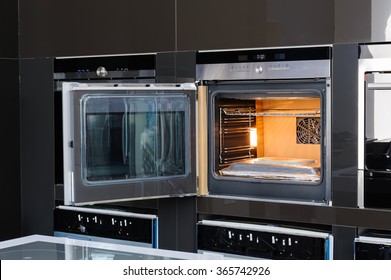 Modern Oven With Door Open