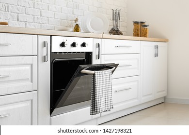 Modern oven in stylish kitchen