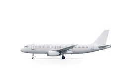 Modern Passenger Jet Plane Isolated On White Background