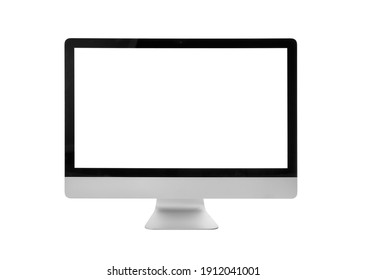 Modern PC Monitor On White Background
