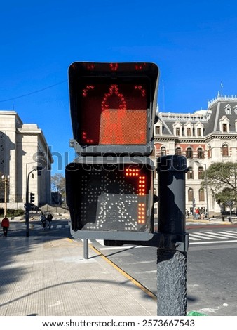 Similar – Image, Stock Photo Traffic light shows red