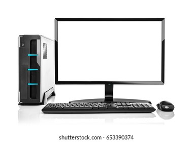 Modern Personal Computer Clean Screen Desktop Stock Photo 653390362 ...