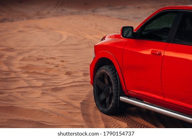 Modern pickup at the middle of desert. Car at the offroad  - Shutterstock ID 1790154737