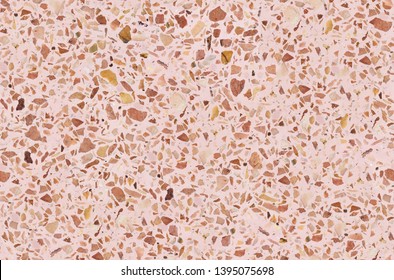 Modern Pink Terrazzo texture. Polished concrete floor and wall pattern. Color surface marble and granite stone, material for decoration