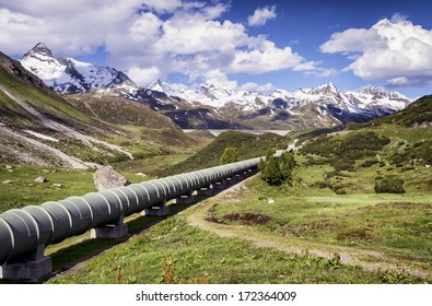 modern pipeline at a valley