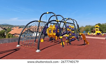The modern playground climbing structure
