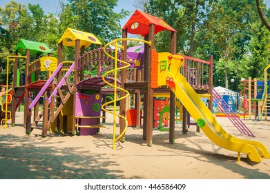 Modern Playground Equipment Modern Colorful Kids Stock Photo 446586409 ...