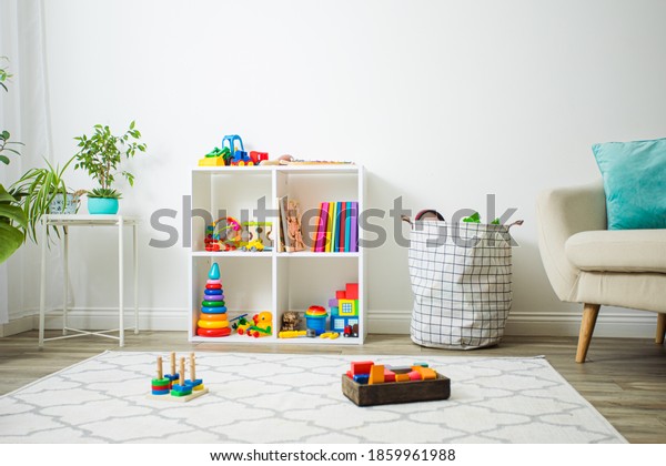 Modern playroom\
for children with perfect\
order
