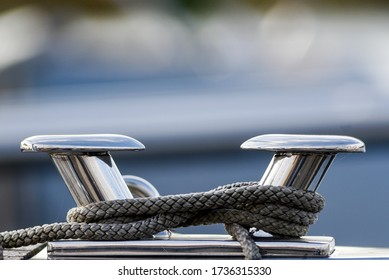 Modern polishing on a yacht with a rope. - Shutterstock ID 1736315330