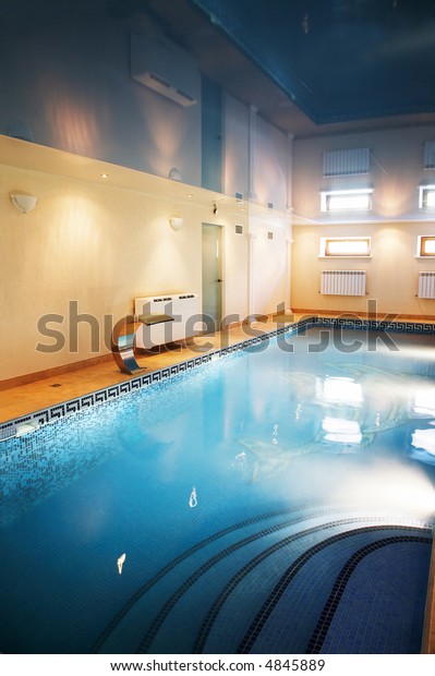 Modern Pool Mirror Ceiling Luxurious Hotel Stock Photo Edit