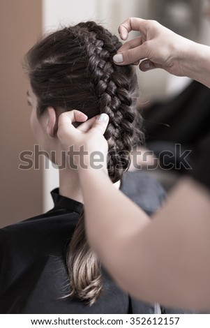 Similar – Image, Stock Photo Modern hairstyle Braids