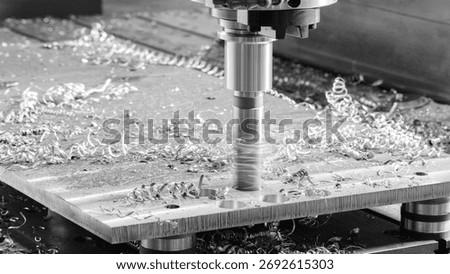 Modern programmable metalworking CNC multifunctional milling drilling grinding tool automatic machine, industrial concept background