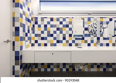 Modern Public School, Nice Bathroom, Sink