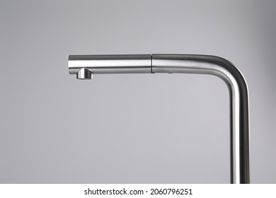 Modern Pull Out Kitchen Faucet On Grey Background