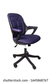 Modern Purple Office Chair Isolated On White Background.  Computer Chair