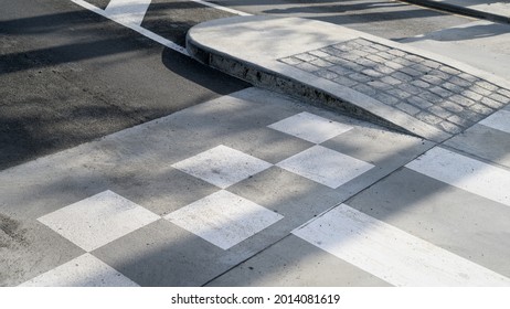 Modern Raised Road Crossing At Daylight.