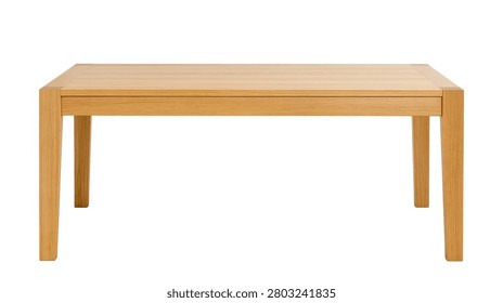 Modern rectangular light oak wood dining table with four sturdy legs