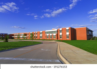 modern red brick school building